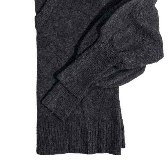 Madewell Dashwood Scandi Wool Blend Sweater Balloon Sleeve V Neck Dark Grey S - Picture 8 of 13